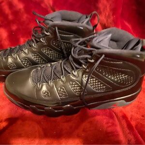 Jordan Black High-Top Sneakers with Web-Like Design